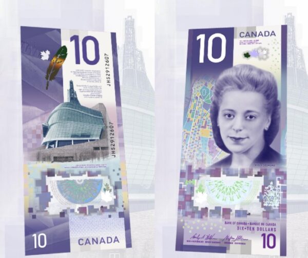 Billetes de 10 Dólares Canadienses